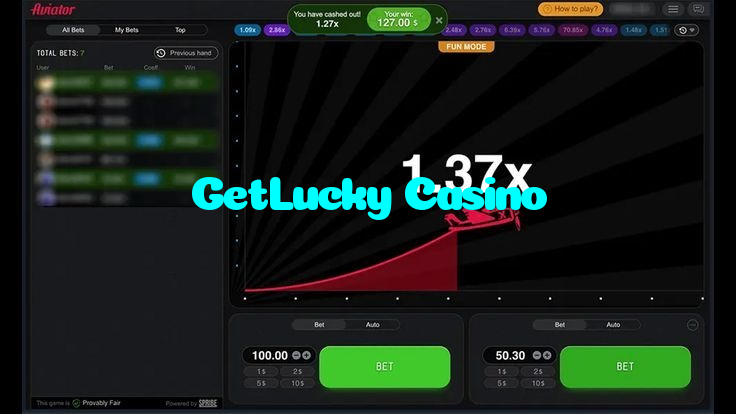 GetLucky Casino casino presented on mobile device in Pakistan with slots and live games